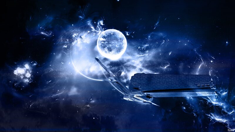 spaceship in deep space