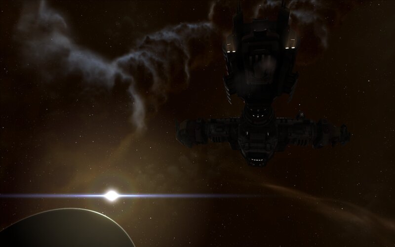 spaceship in deep space