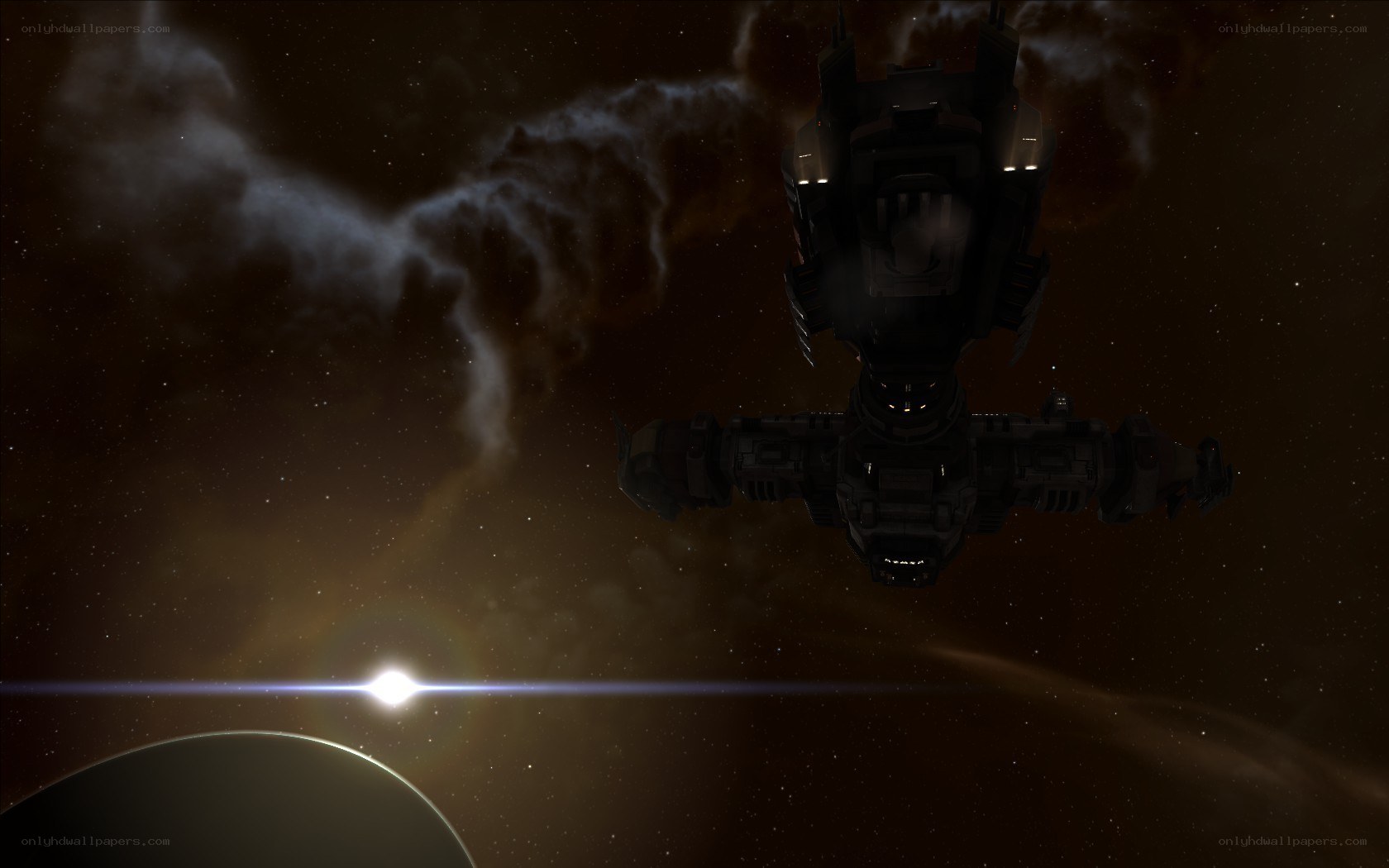 spaceship in deep space