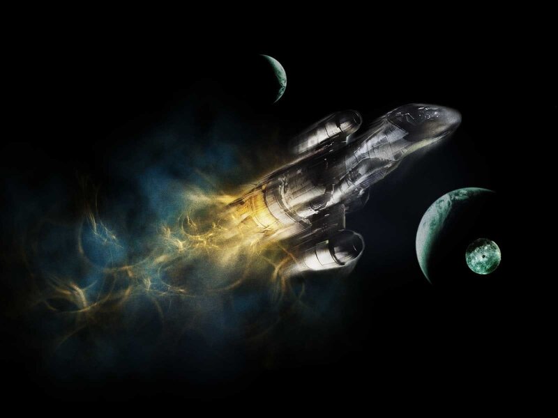 Spaceship in deep space