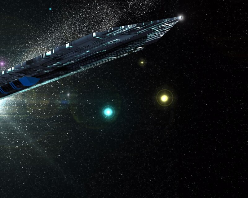 spaceship in deep space