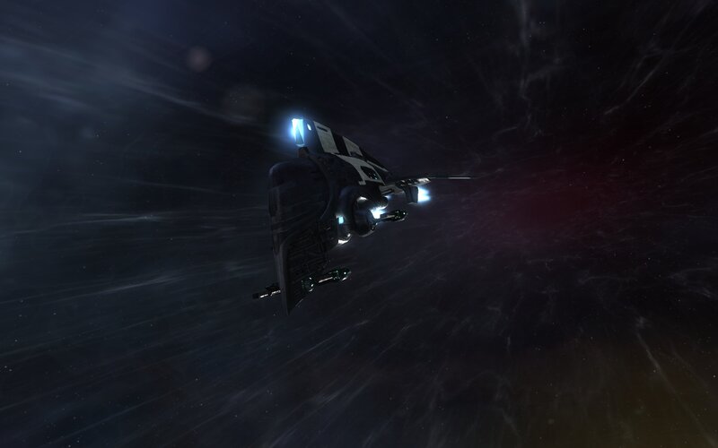 spaceship in deep space