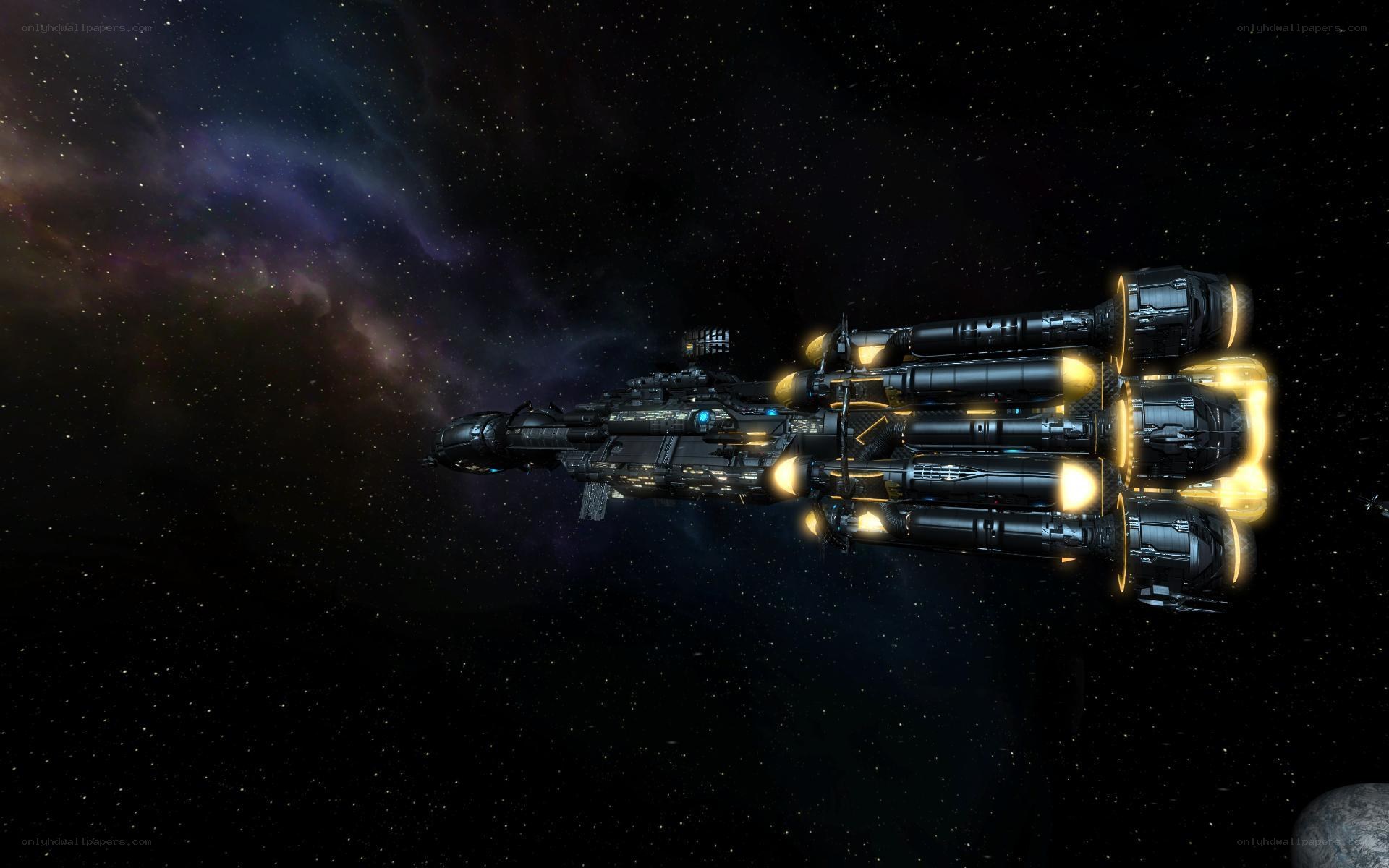 spaceship in deep space