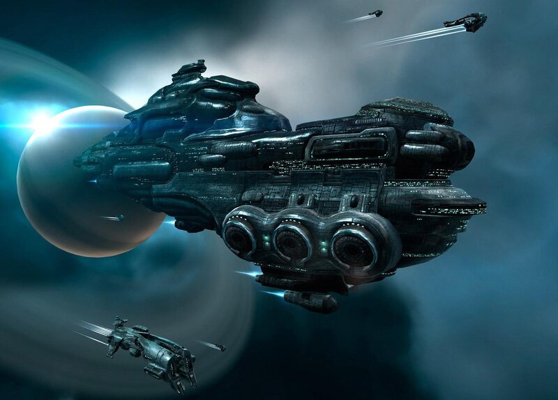 Spaceship in deep space