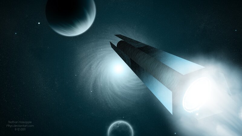 spaceship in deep space