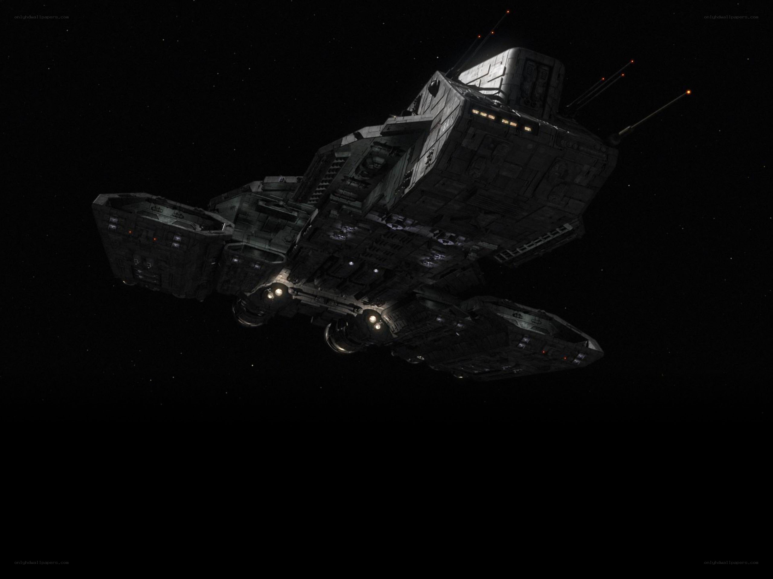 spaceship in deep space