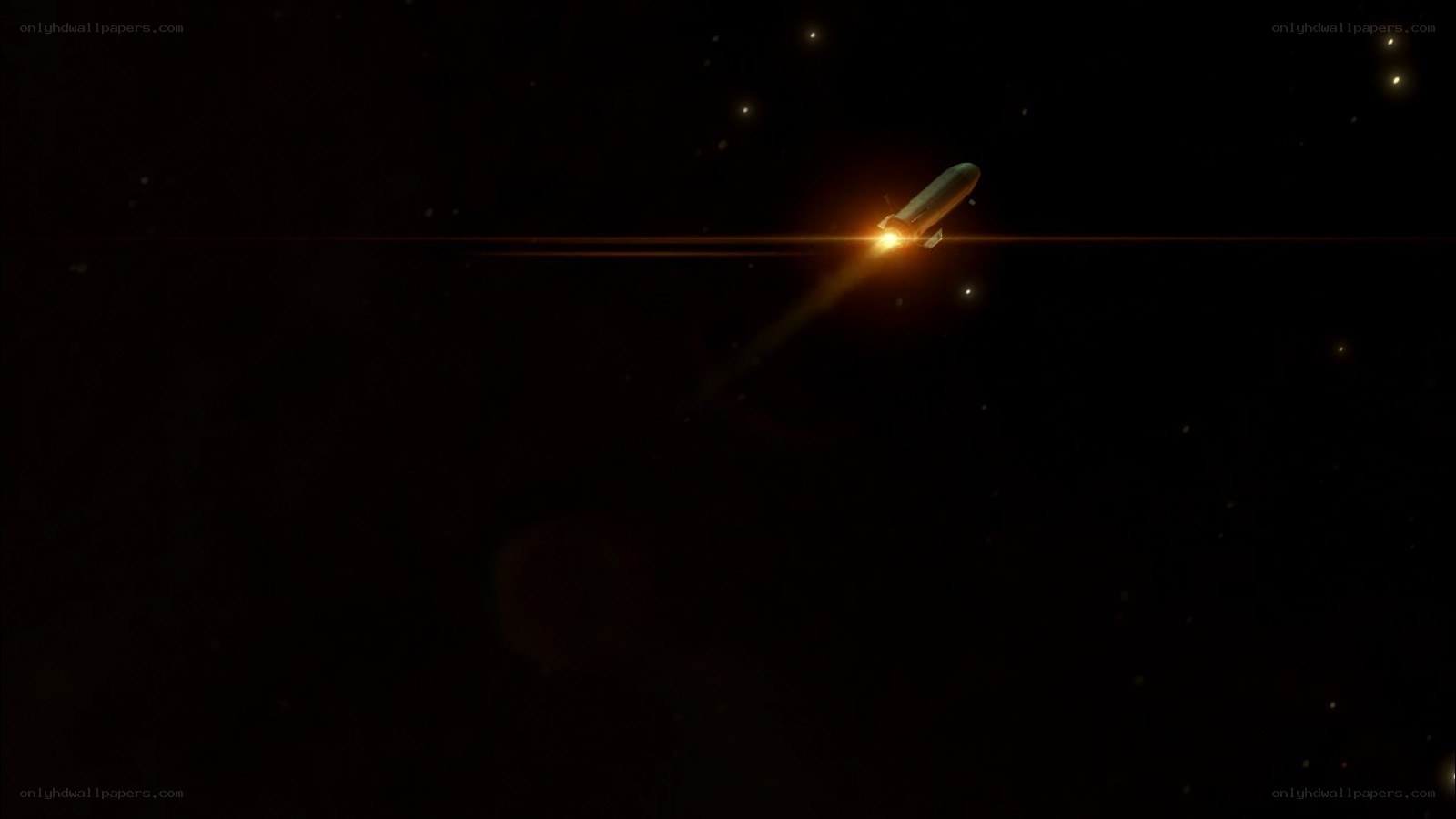 spaceship in deep space