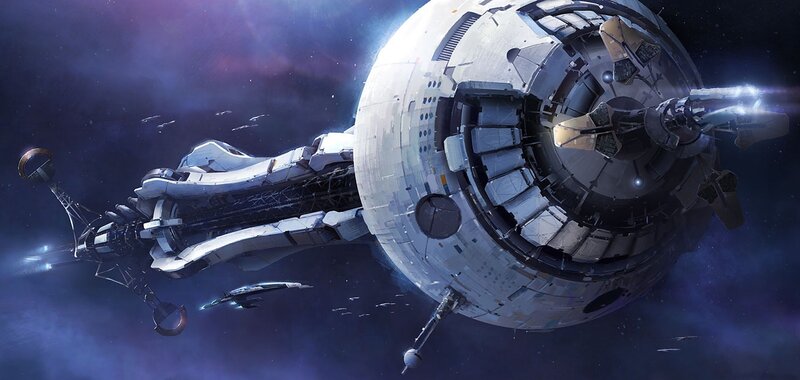 Spaceship in deep space