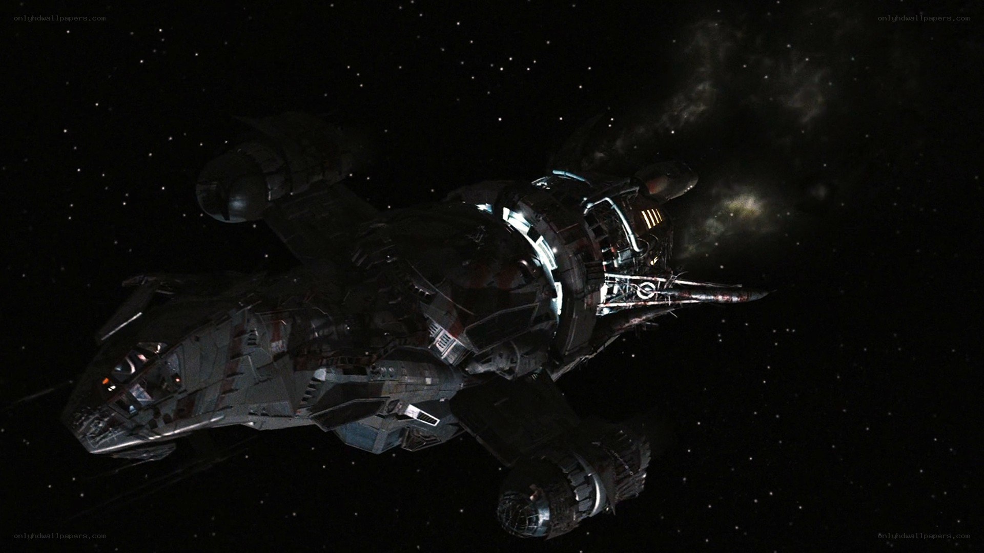 spaceship in deep space