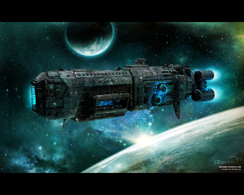 spaceship in deep space
