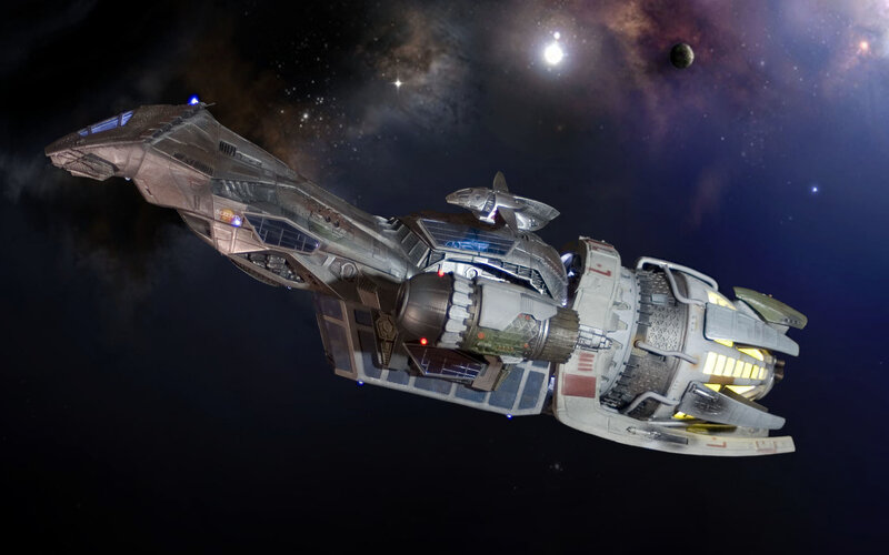 spaceship in deep space