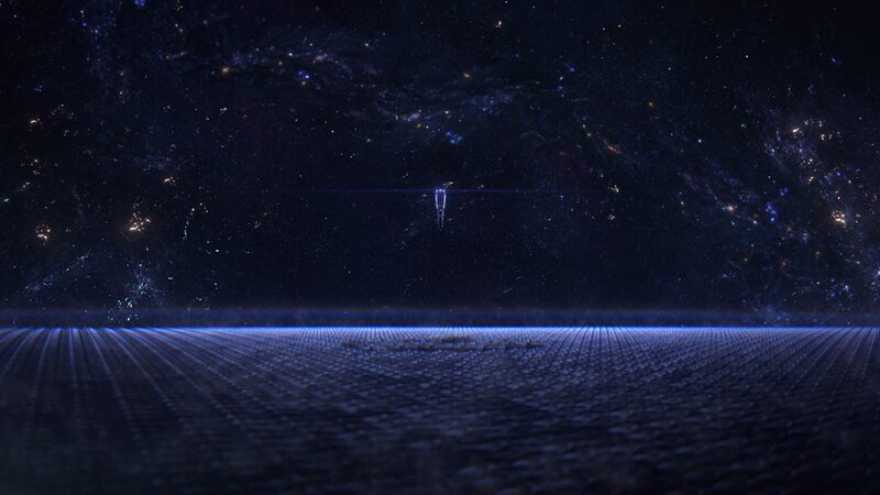 Spaceship in Deep Space — Blue
