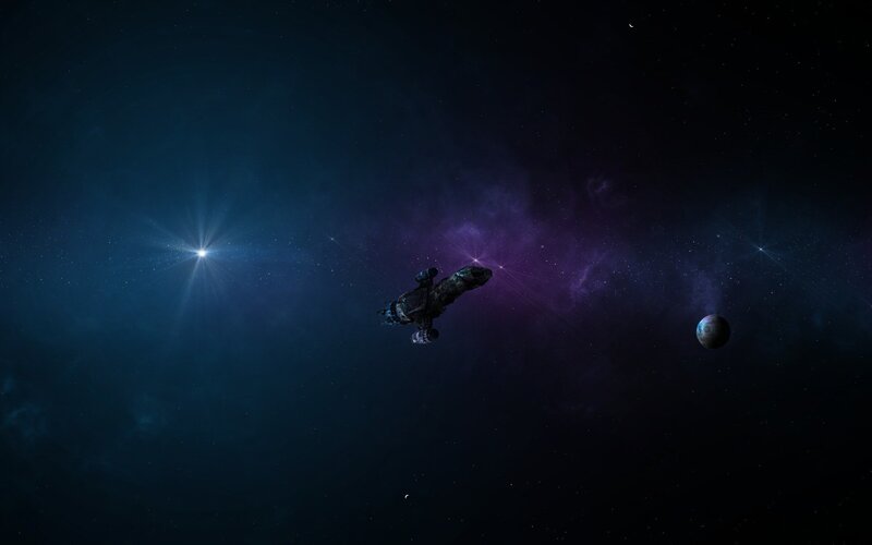 Spaceship in Deep Space — Purple