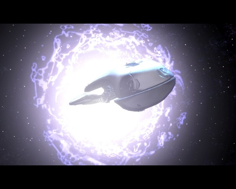 spaceship in energy field