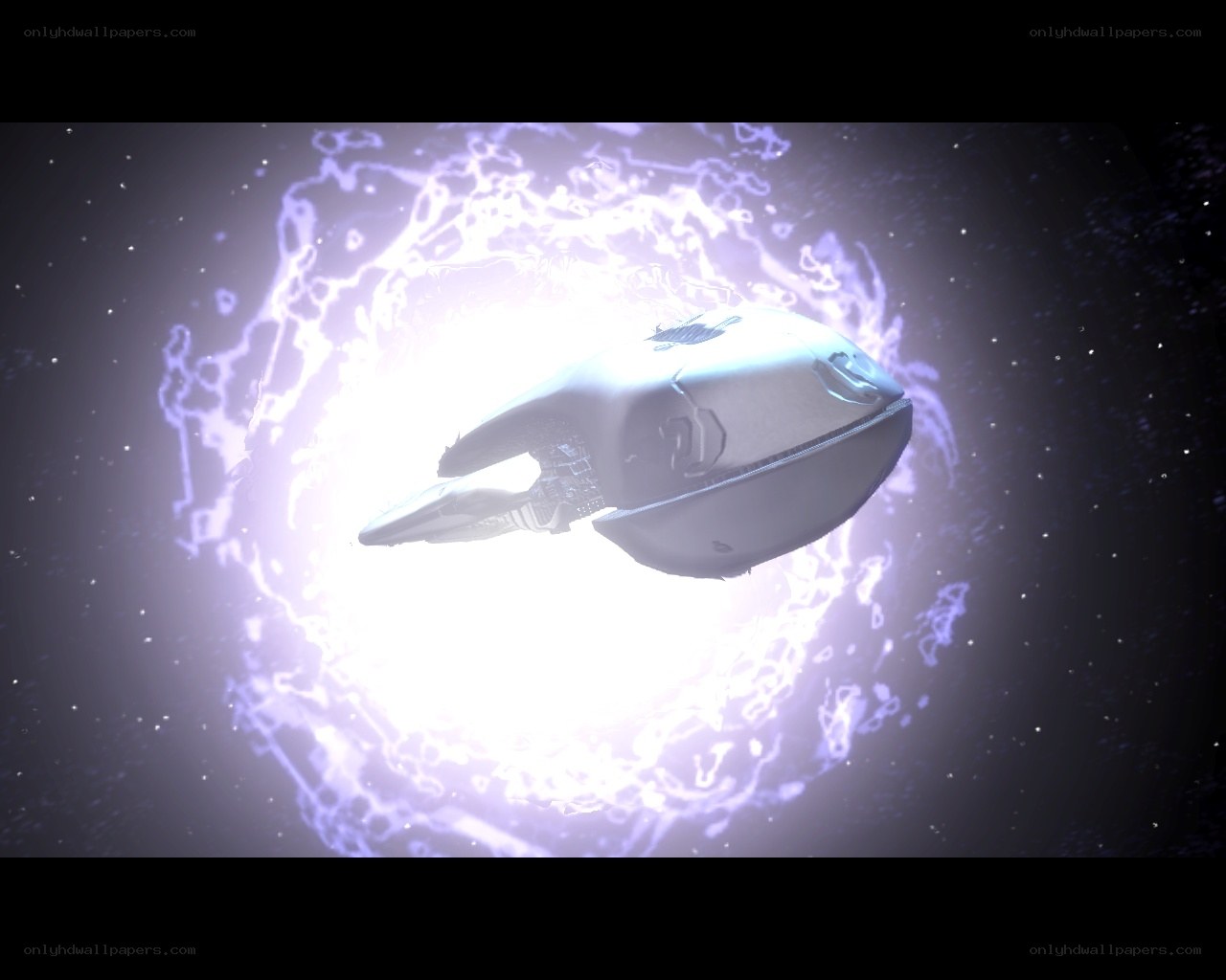 spaceship in energy field