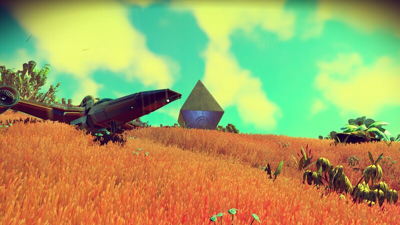 Spaceship in Field — Orange
