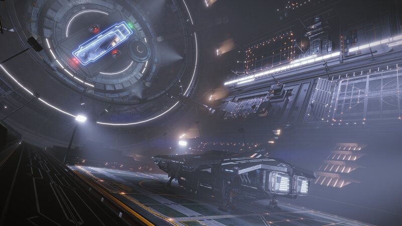 Spaceship in Hangar — Black