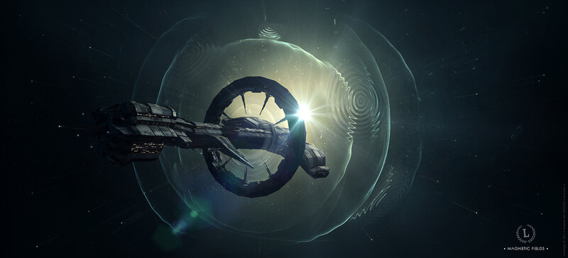 Spaceship in Magnetic Field — Black