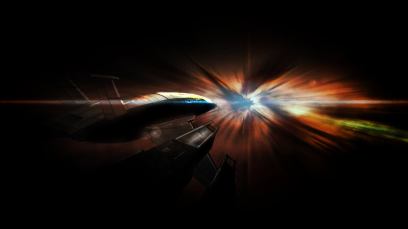 Spaceship in Motion — Black, Dramatic