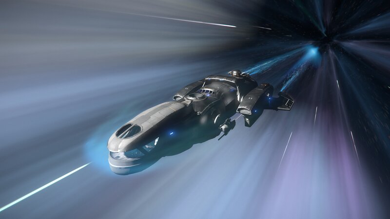 Spaceship in Motion — Blue, Dynamic