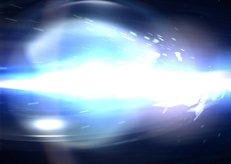 Spaceship in Motion — Blue