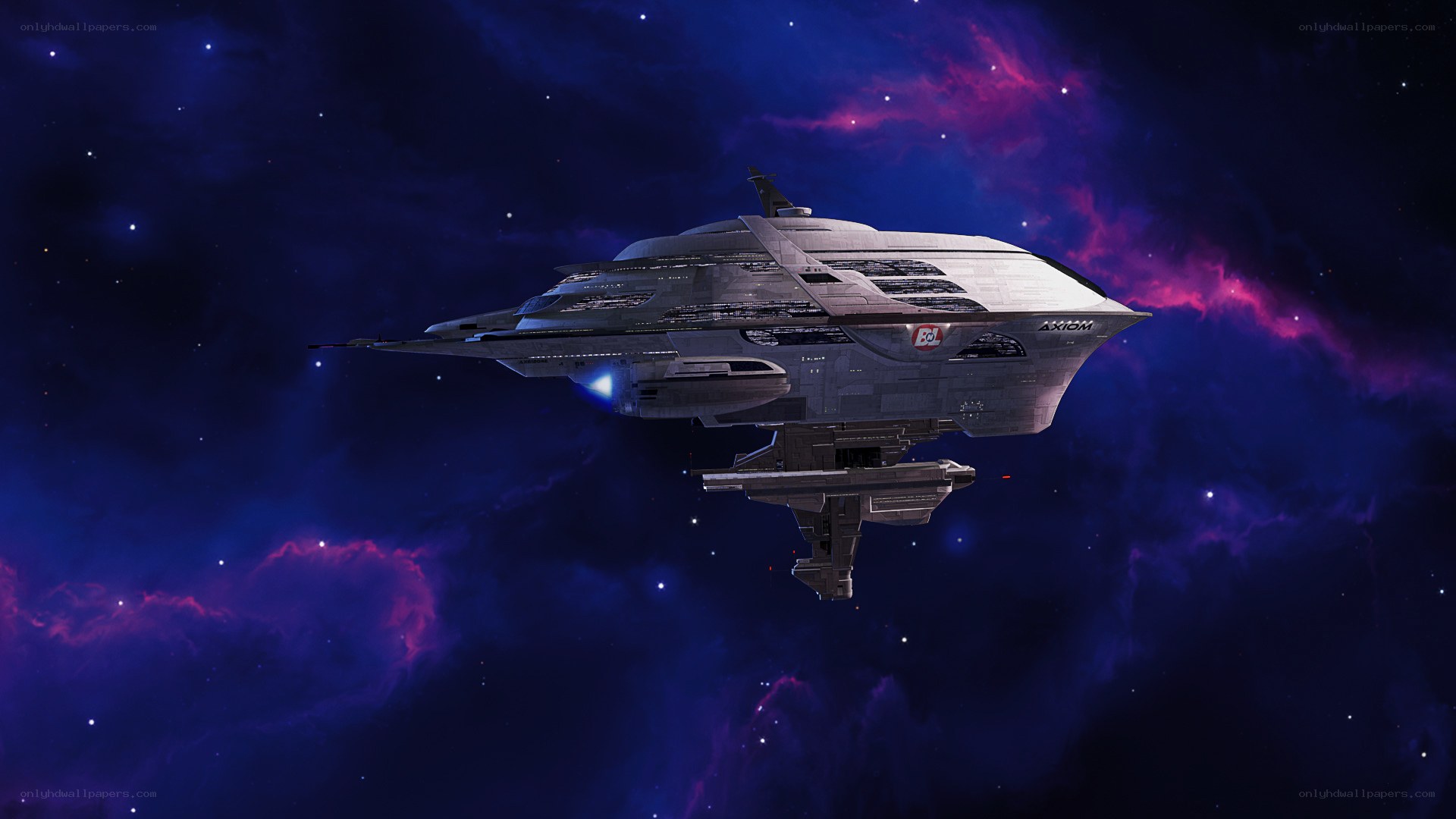 spaceship in nebula