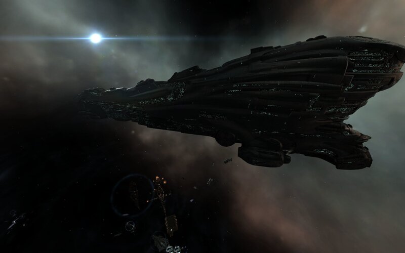 spaceship in nebula