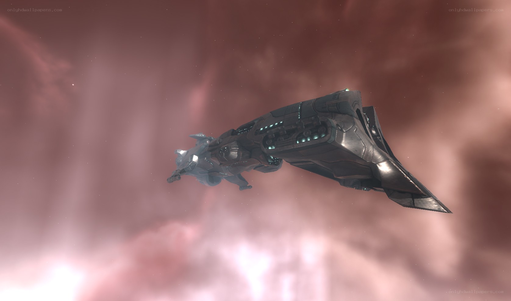spaceship in nebula