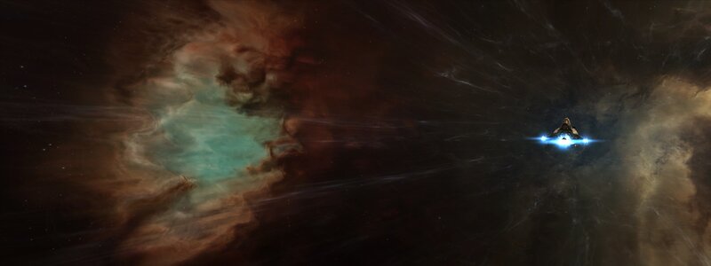spaceship in nebula