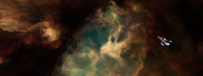 spaceship in nebula
