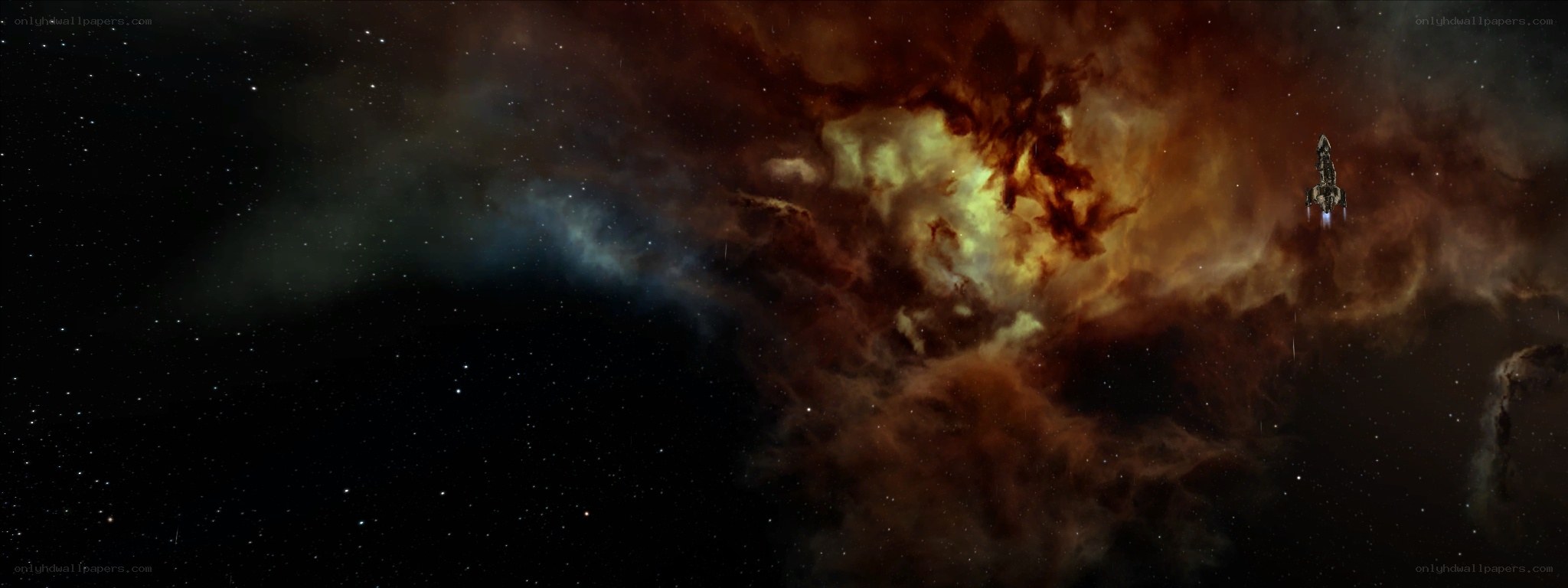 spaceship in nebula