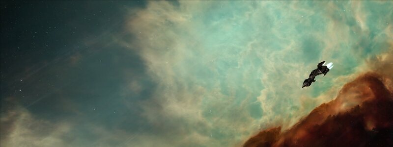 spaceship in nebula