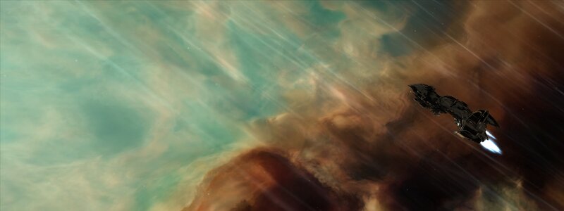 spaceship in nebula