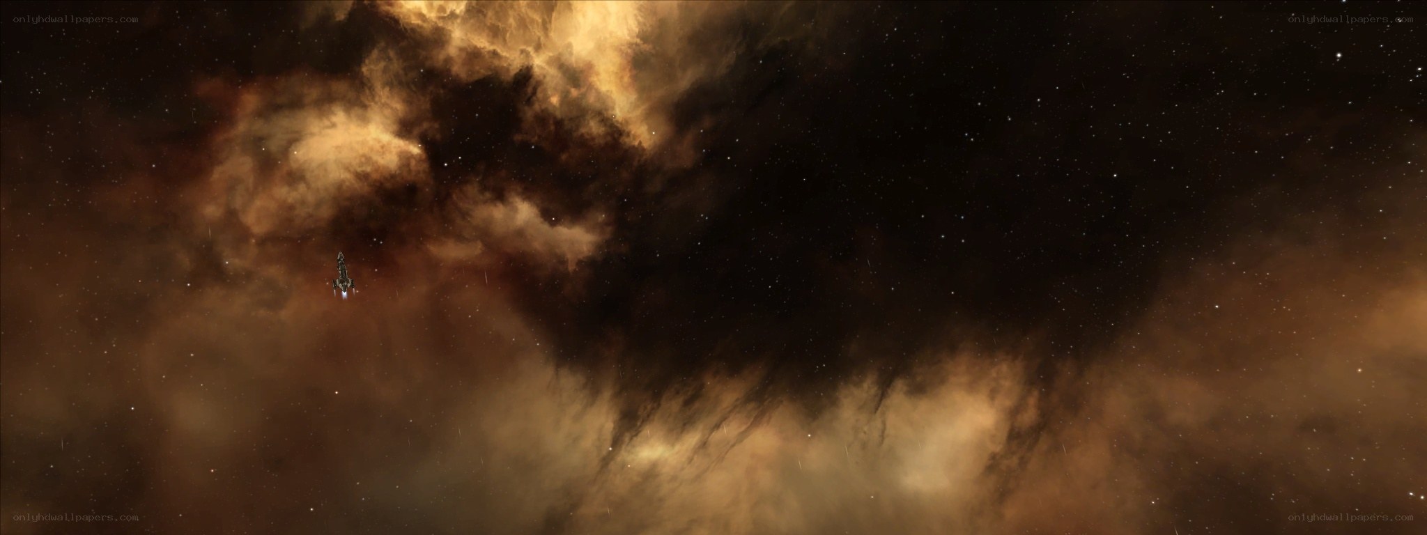 spaceship in nebula
