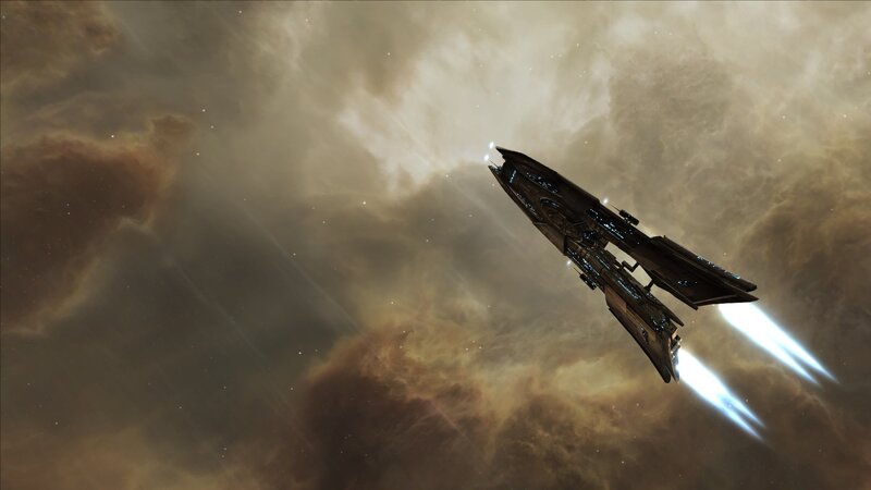 spaceship in nebula
