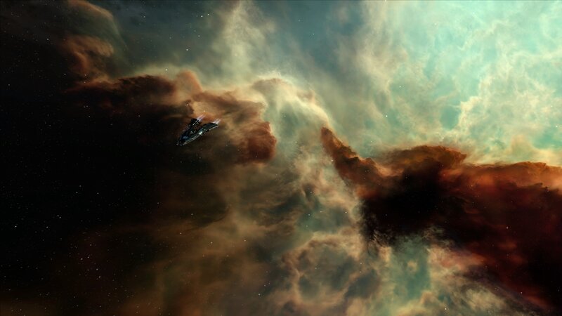 spaceship in nebula