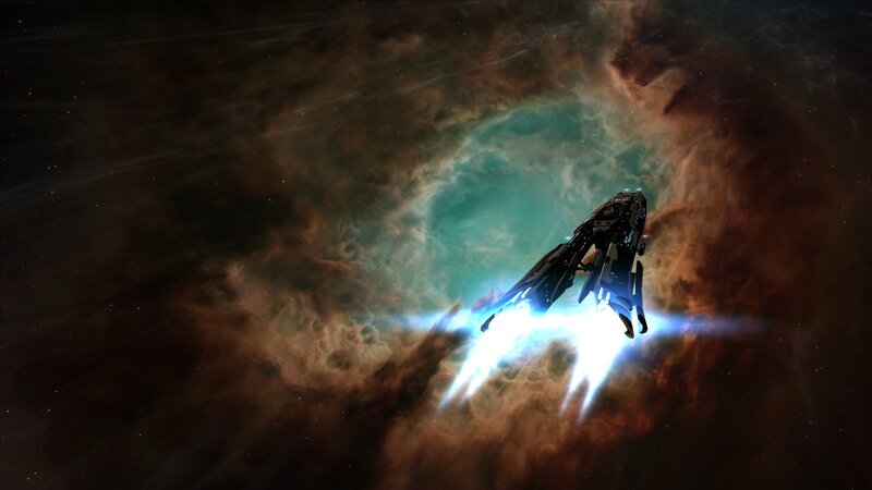 spaceship in nebula