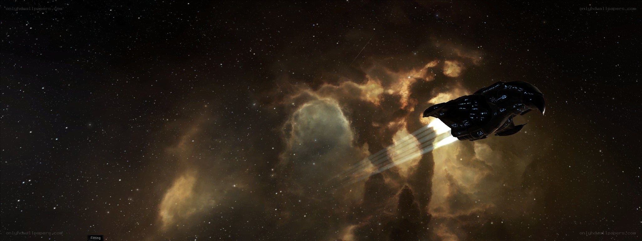 spaceship in nebula