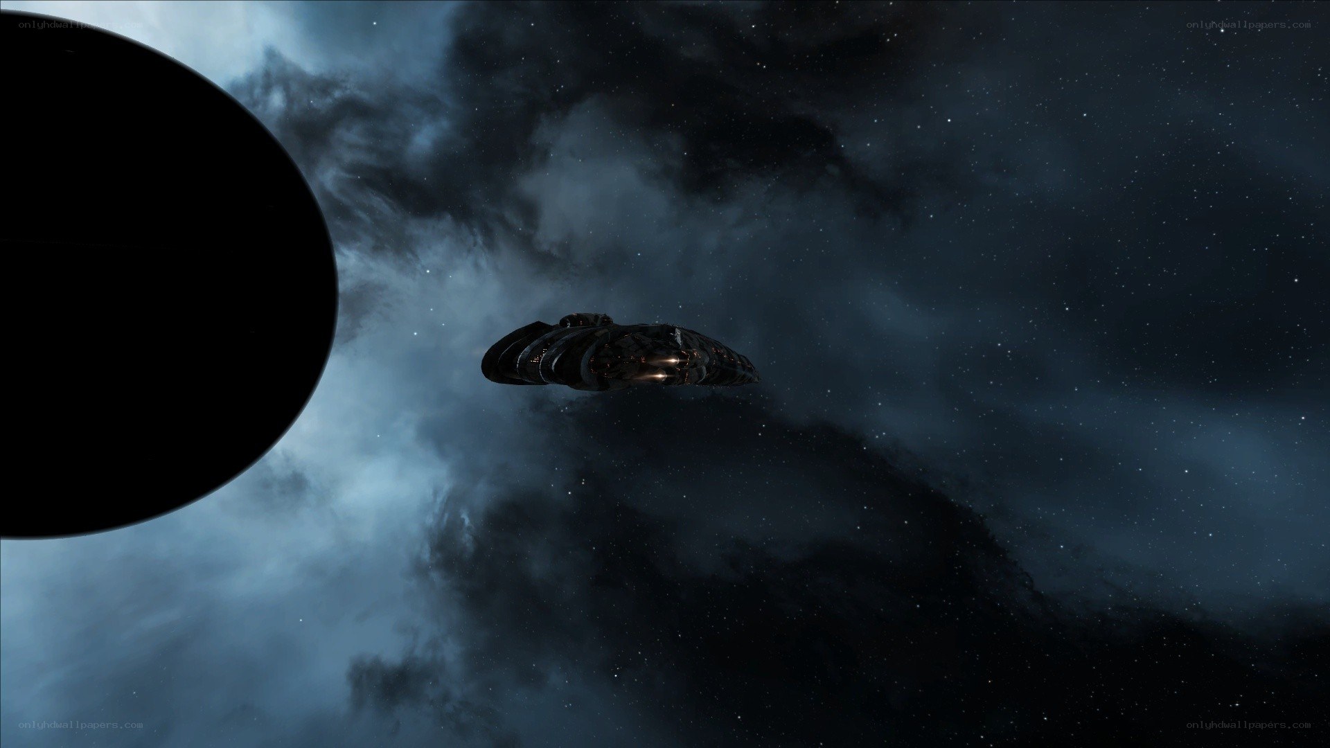 spaceship in nebula