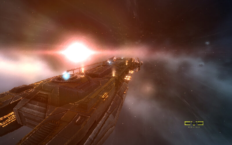 spaceship in nebula