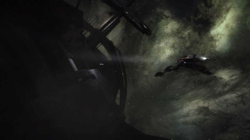 Spaceship in nebula