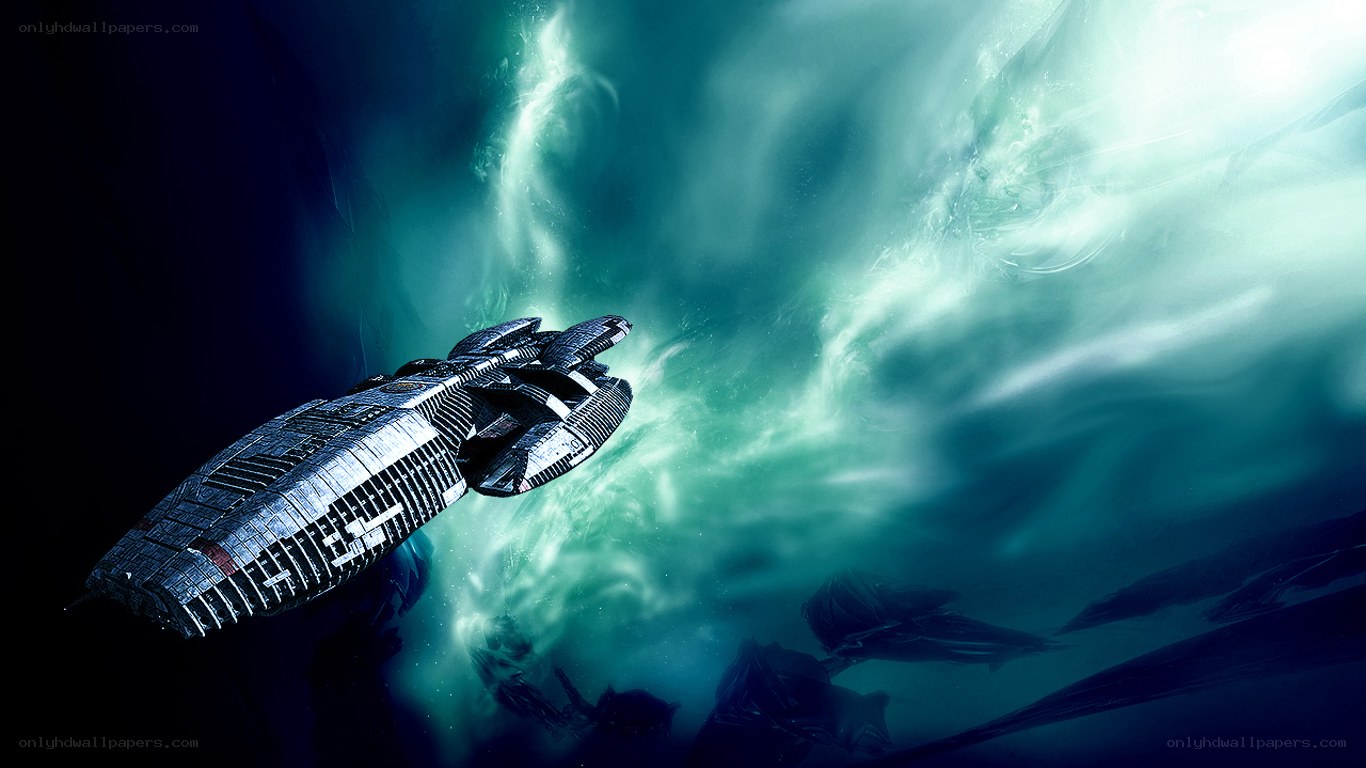 spaceship in nebula