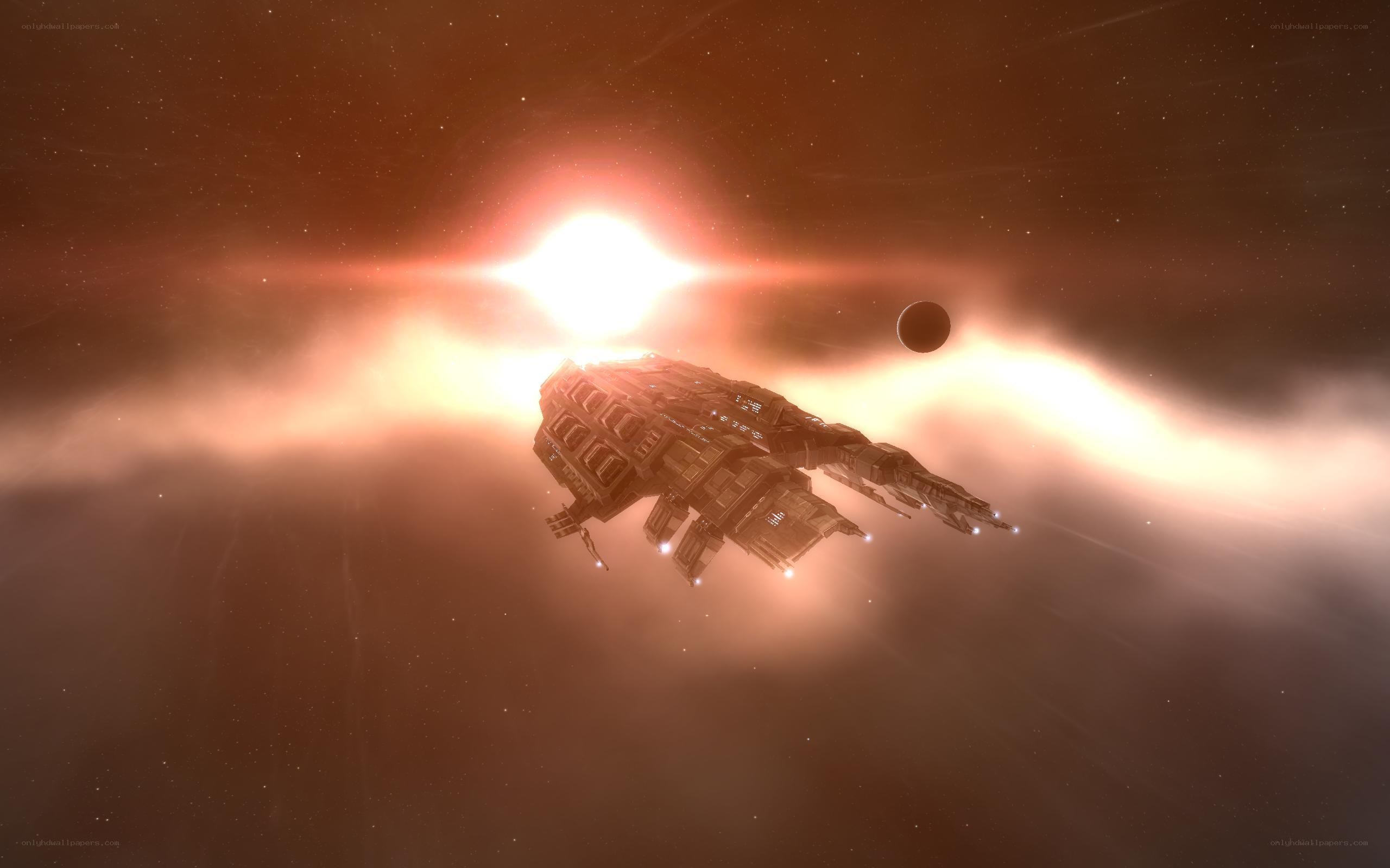spaceship in nebula