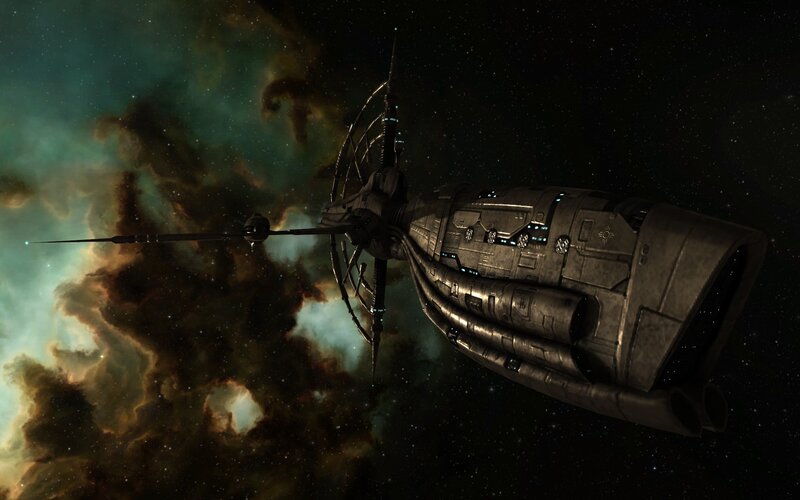Spaceship in Nebula — Black