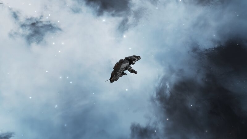 Spaceship in Nebula — Blue, Cosmic, 3d Render
