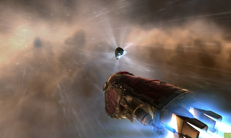 Spaceship in Nebula — Brown, Dramatic, 3d Render, Asteroid