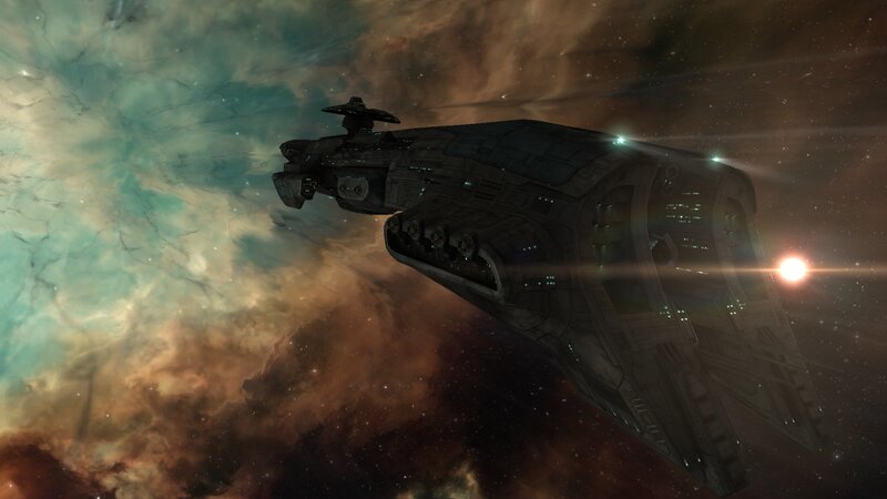 Spaceship in Nebula — Brown, Dramatic, 3d Render, Star