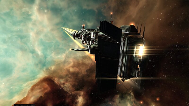 Spaceship in Nebula — Brown, Dramatic, 3d Render, Stars