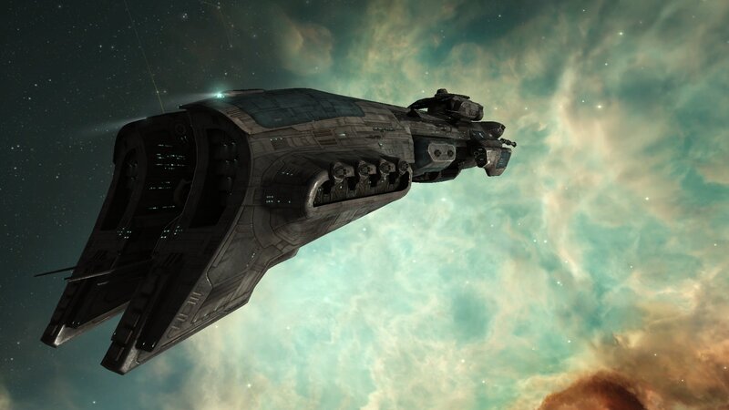 Spaceship in Nebula — Green
