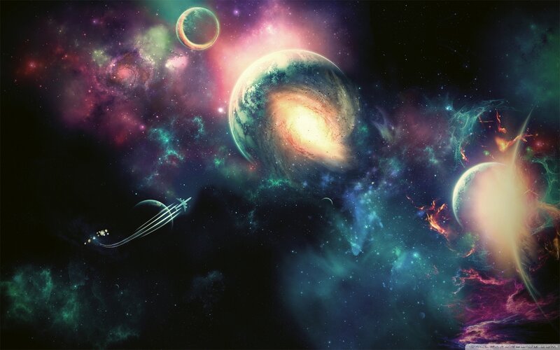 Spaceship in Nebula — Purple